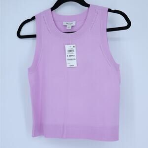 ON 34TH NWT Sleeveless Pullover Sweater Tank Orchid Bouquet Purple Women's XS